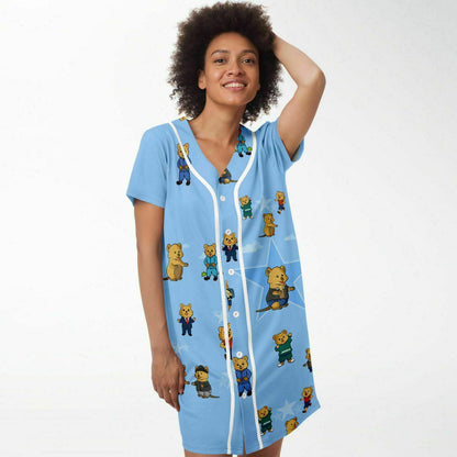 Ciji and Makenna's Playful Spirit Baseball Jersey Dress blue