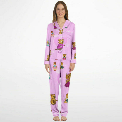 Ciji and Makenna's Joyful Dream Women's Satin Pajamas - Pink
