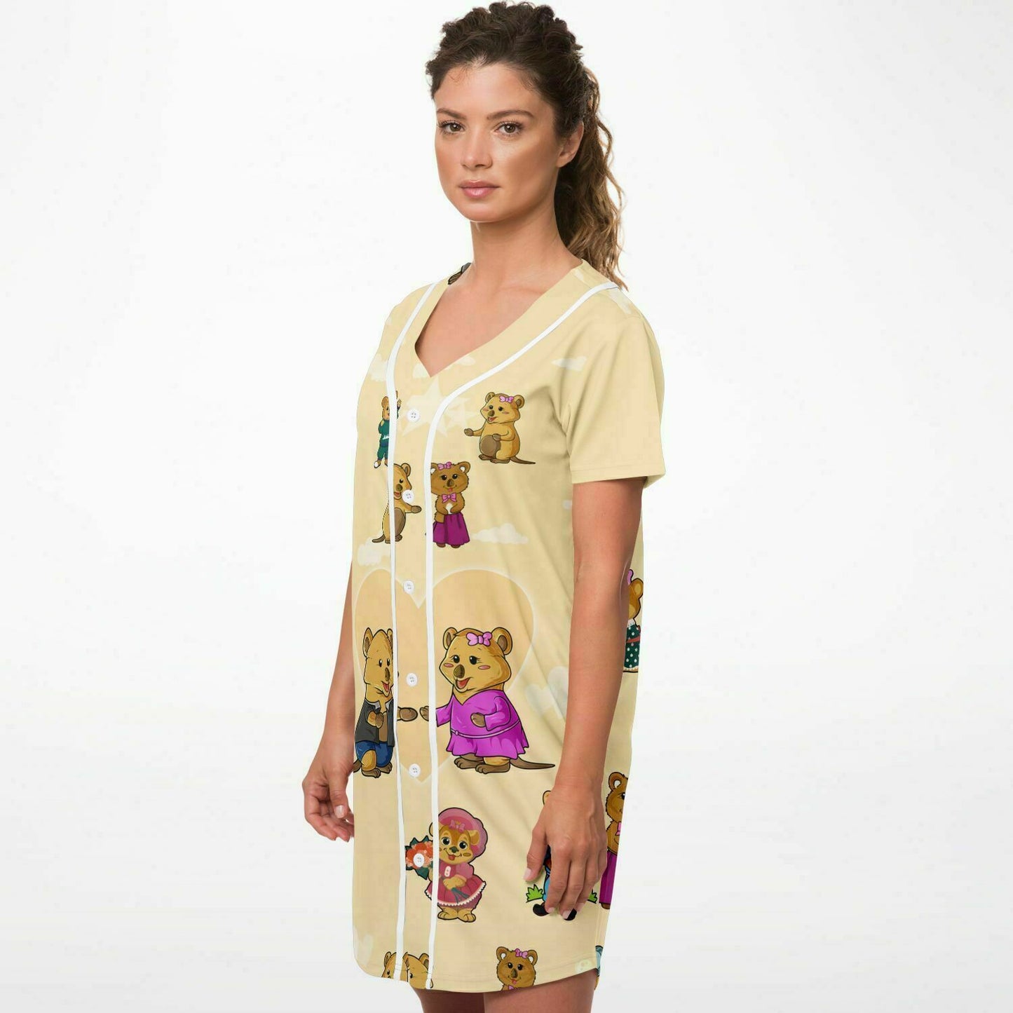 Ciji and Makenna's Playful Spirit Baseball Jersey Dress Yellow