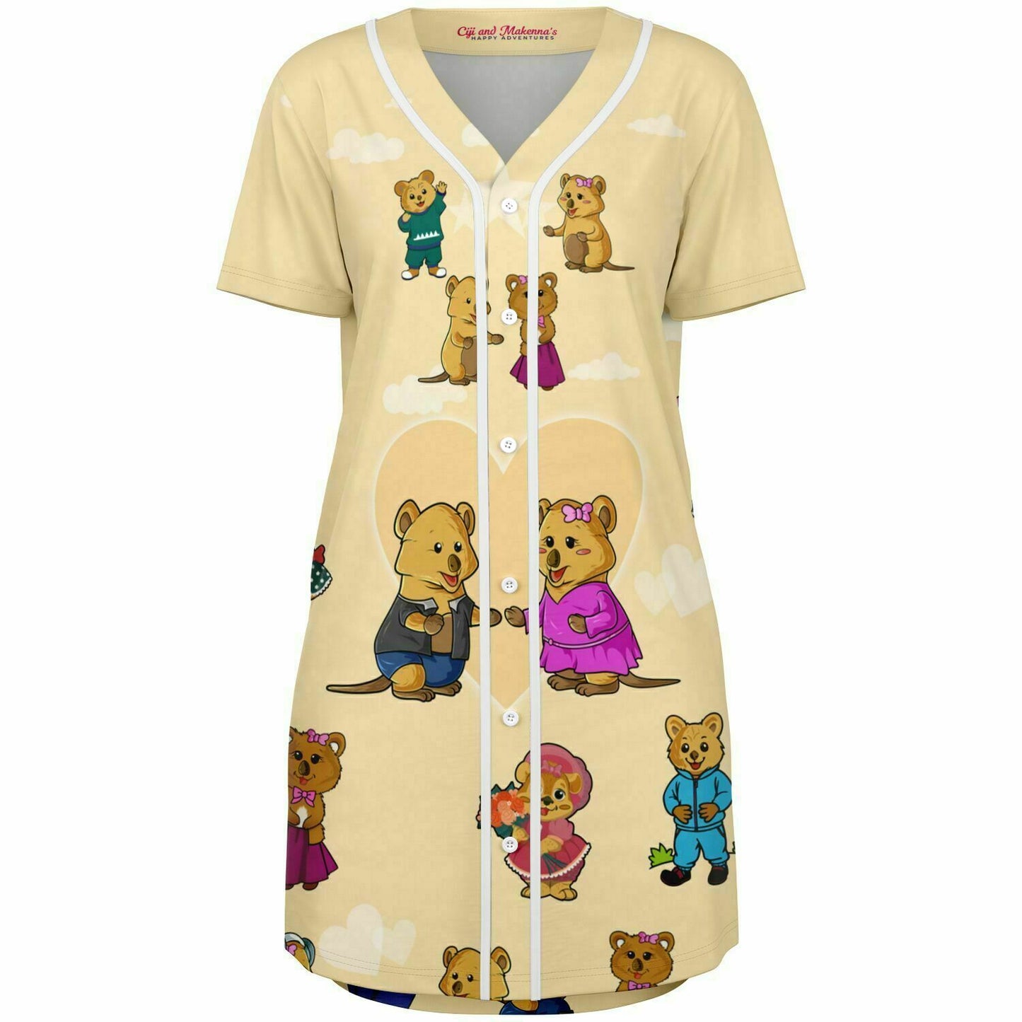 Ciji and Makenna's Playful Spirit Baseball Jersey Dress Yellow