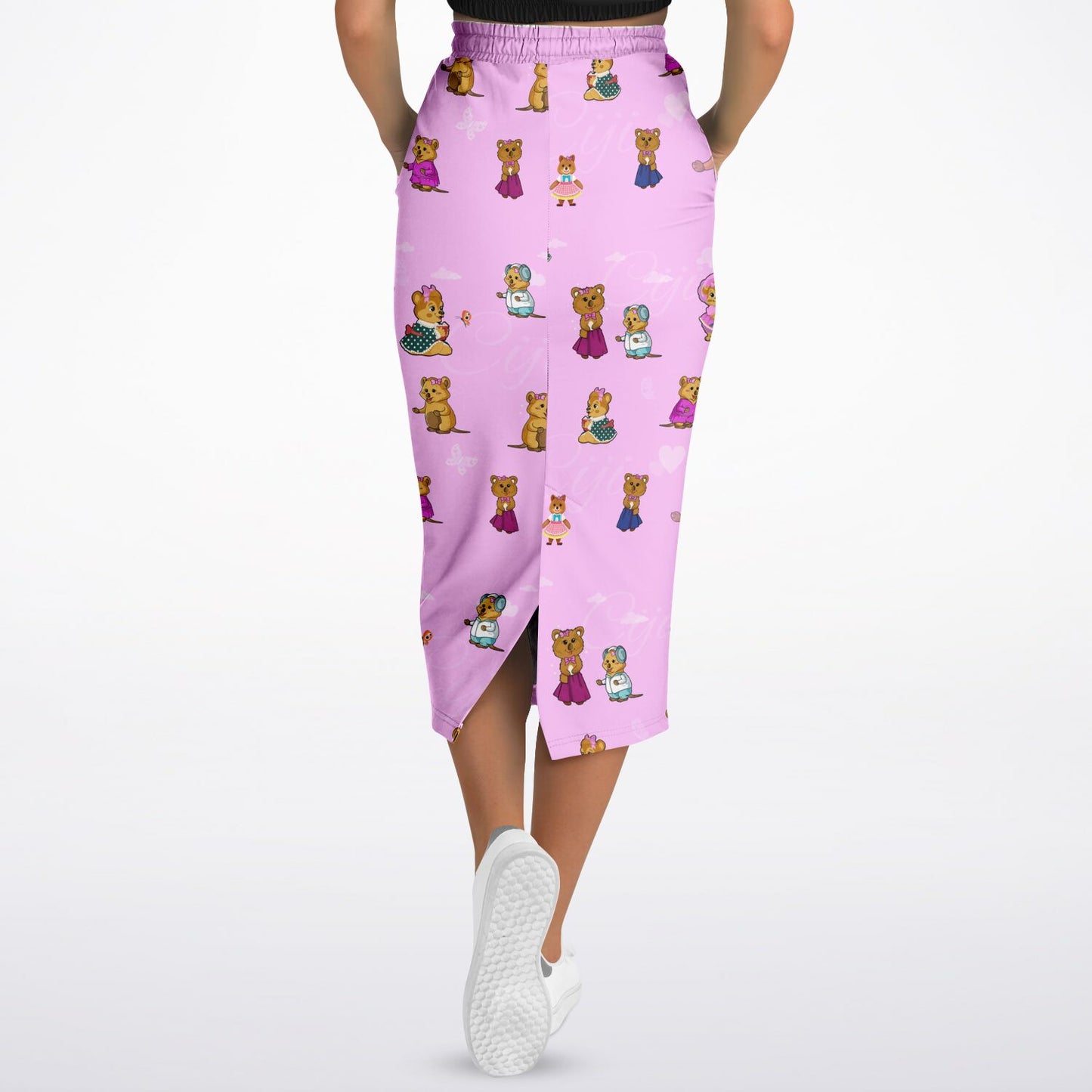 Ciji and Makenna's Playful Spirit Fashion Long Pocket Skirt Pink