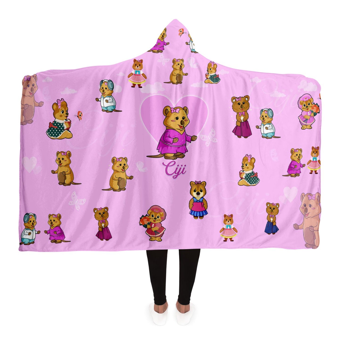 Hooded Blanket - AOP- Unisex Ciji's pink