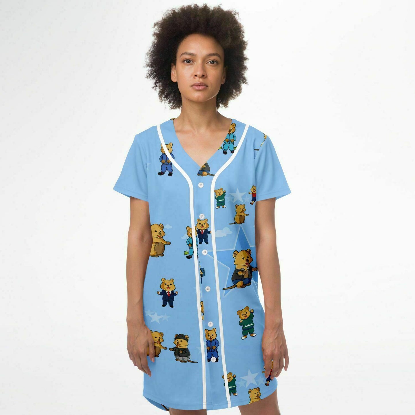 Ciji and Makenna's Playful Spirit Baseball Jersey Dress blue