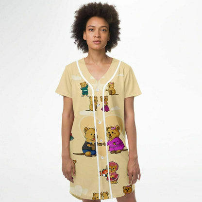 Ciji and Makenna's Playful Spirit Baseball Jersey Dress Yellow