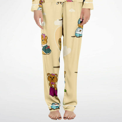 Ciji and Makenna's Joyful Dream Women's Satin Pajamas-Yellow