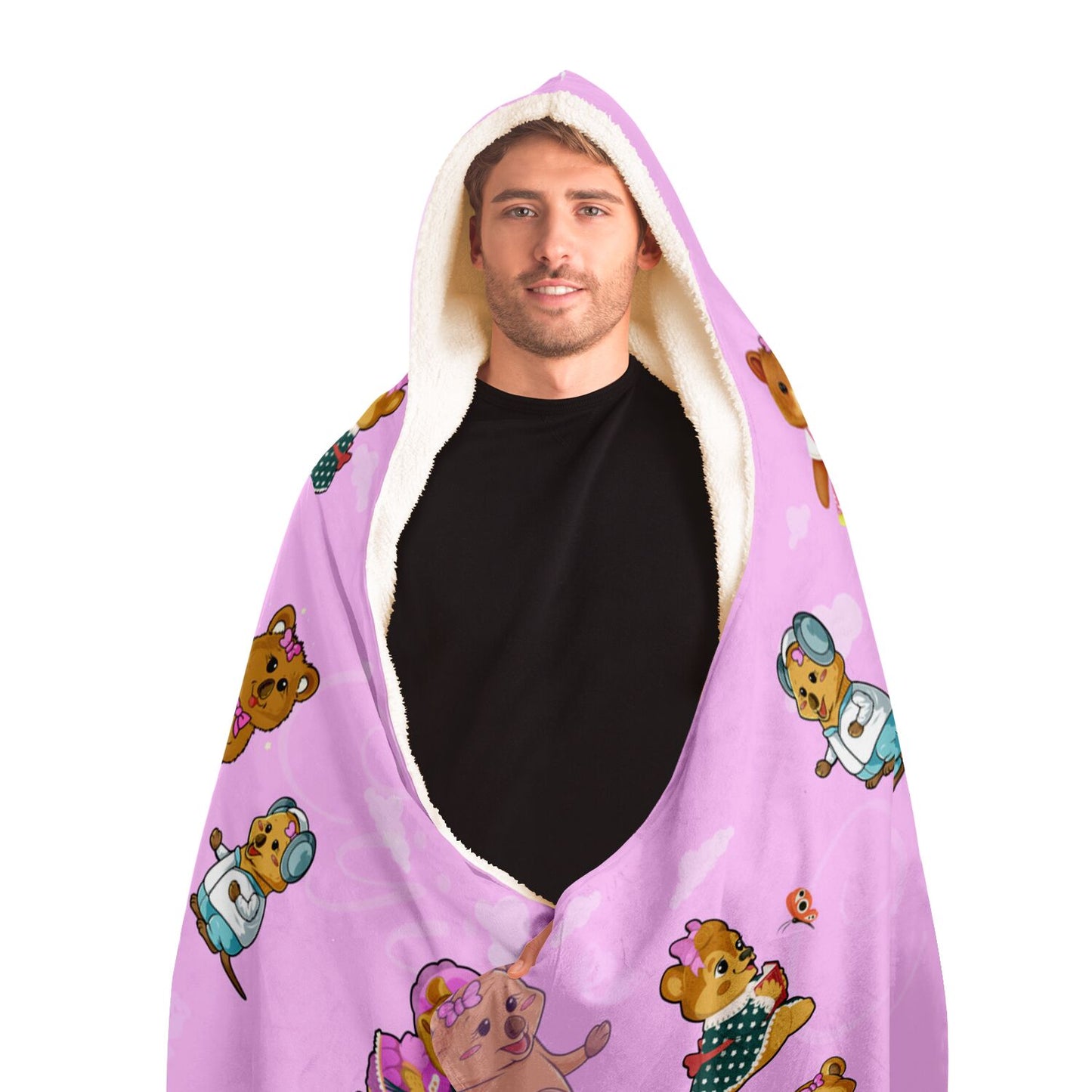 Hooded Blanket - AOP- Unisex Ciji's pink