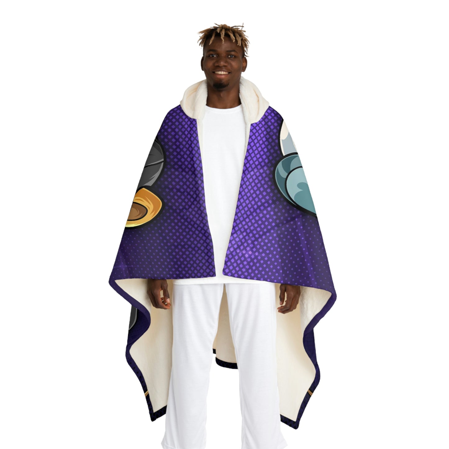 Ciji and Makenna Featured Hooded Sherpa Fleece Blanket