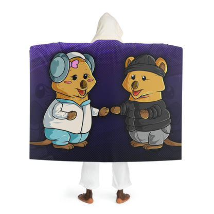 Ciji and Makenna Featured Hooded Sherpa Fleece Blanket